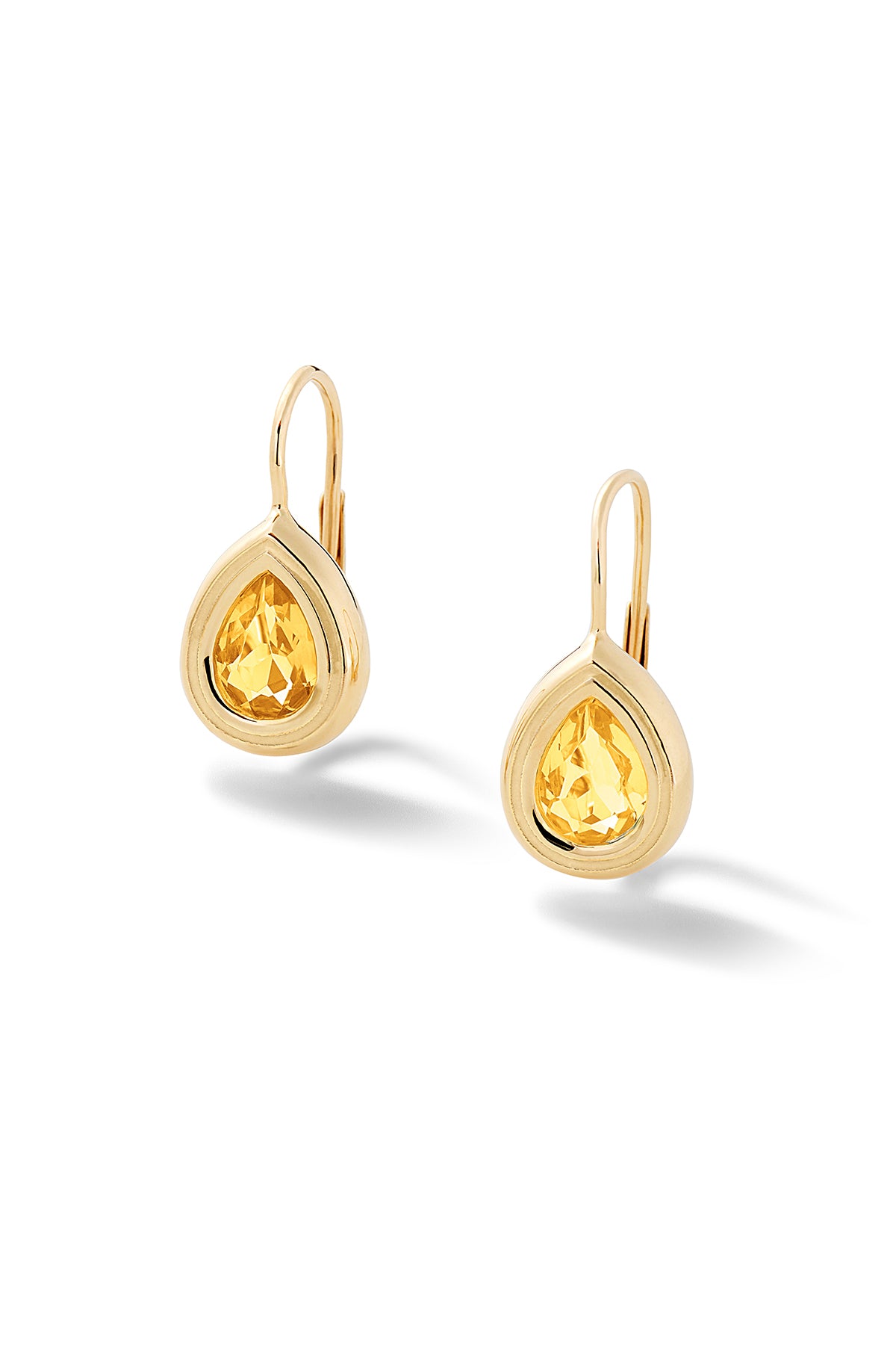 Madison Pear Bezel Drop Earrings