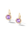 Madison Round Bezel Drop Earrings