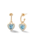 Madison Hoops with Heart Bezel Charm