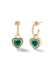 Madison Hoops with Heart Bezel Charm