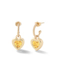 Madison Hoops with Heart Bezel Charm