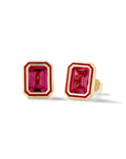 Madison Rectangle Bezel Stud Earrings