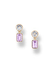 Round + Rectangle Double Drop Earrings