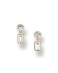 Round + Rectangle Double Drop Earrings