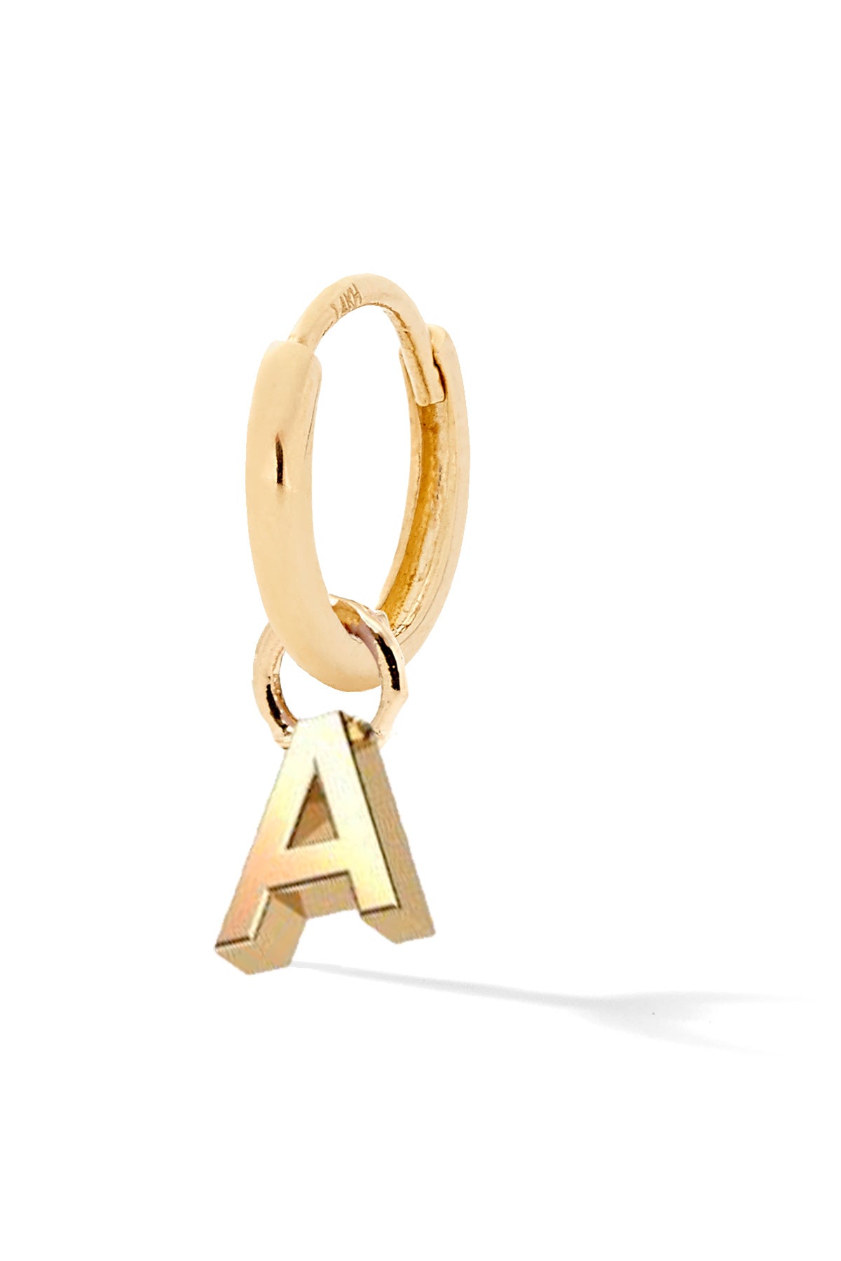 Letter Gold Huggie