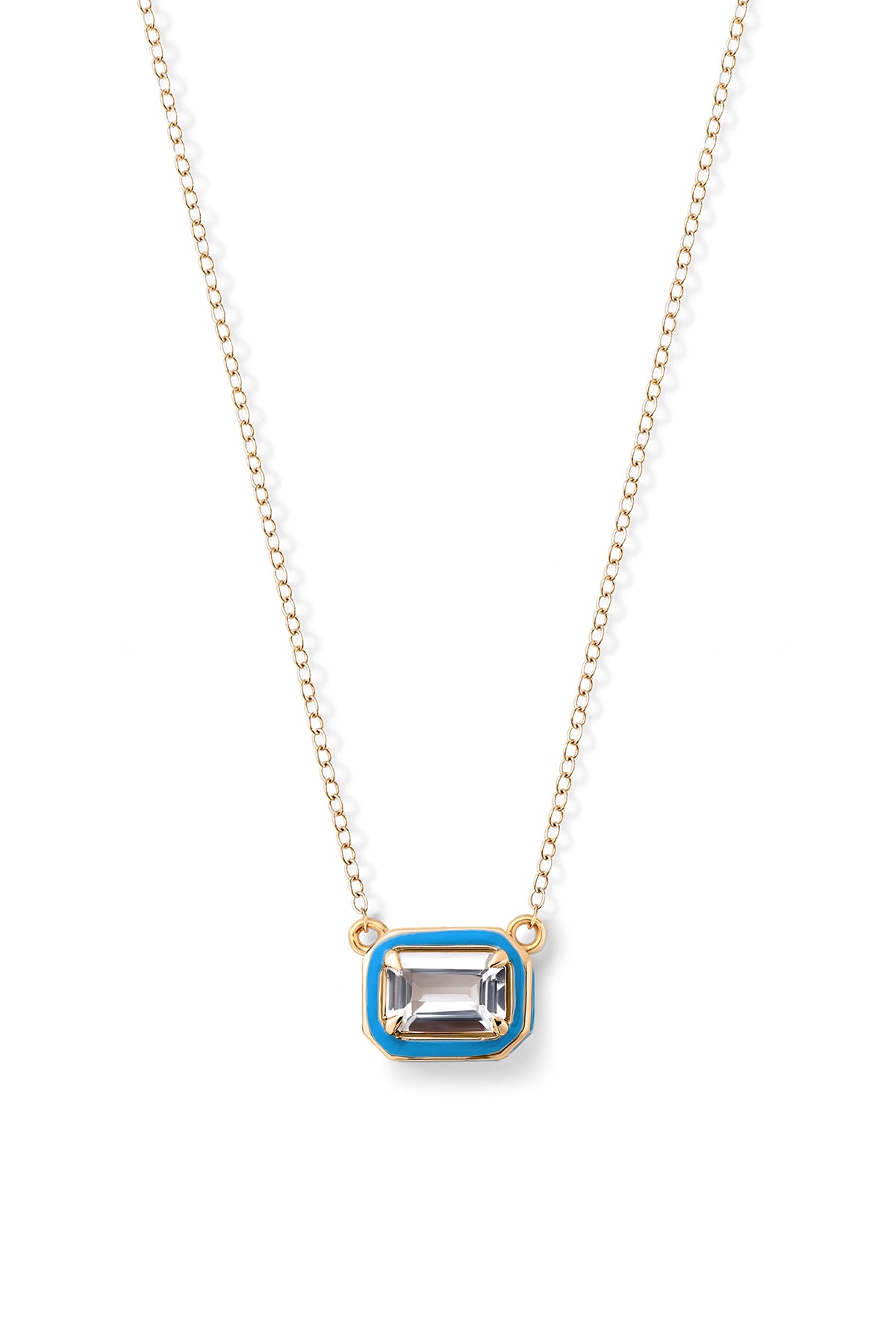 Rectangular Cocktail Necklace - White Topaz