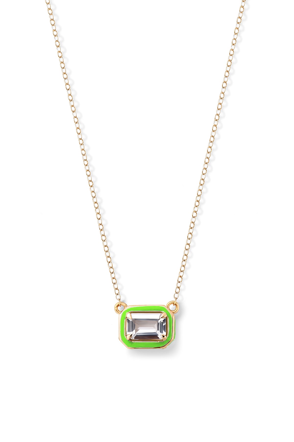 Rectangular Cocktail Necklace - White Topaz