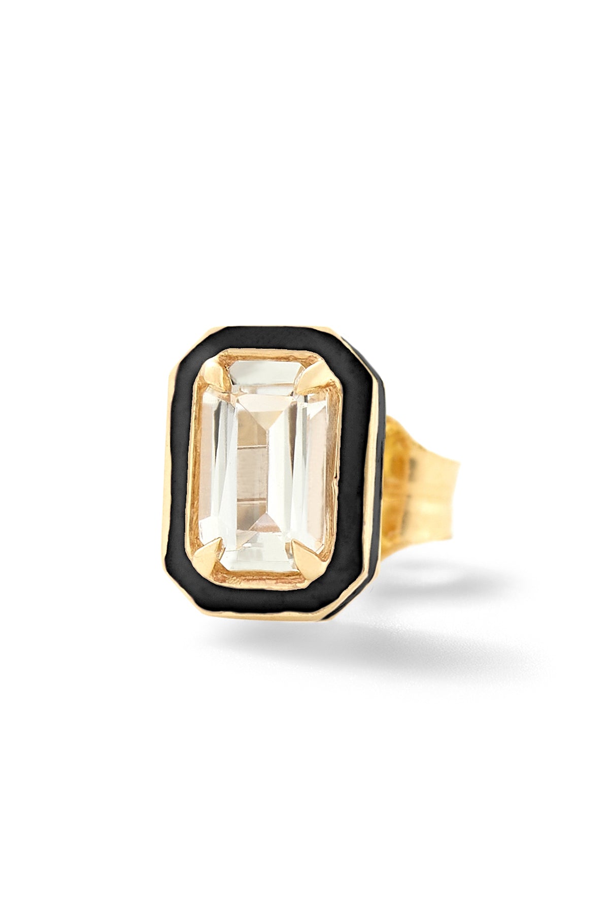 Mini Rectangular Cocktail Stud - White Topaz