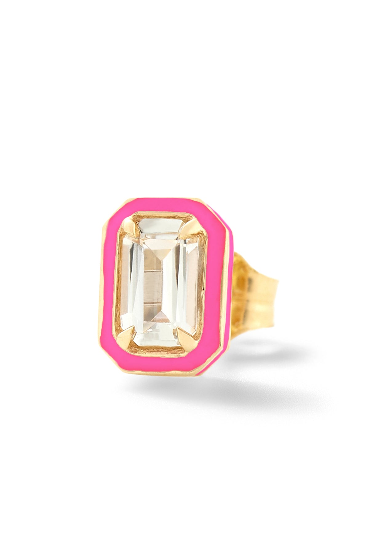 Mini Rectangular Cocktail Stud - White Topaz