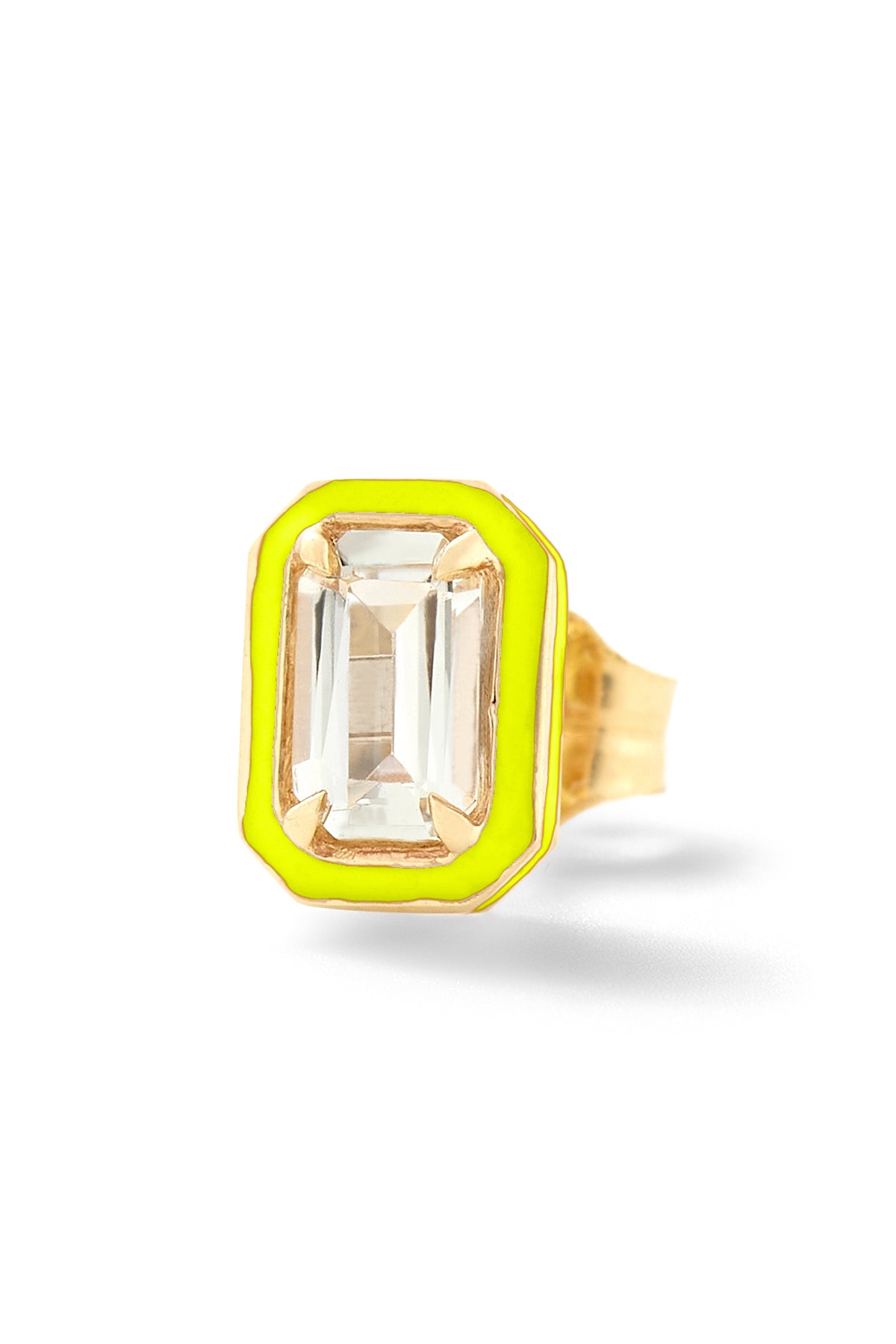 Mini Rectangular Cocktail Stud - White Topaz