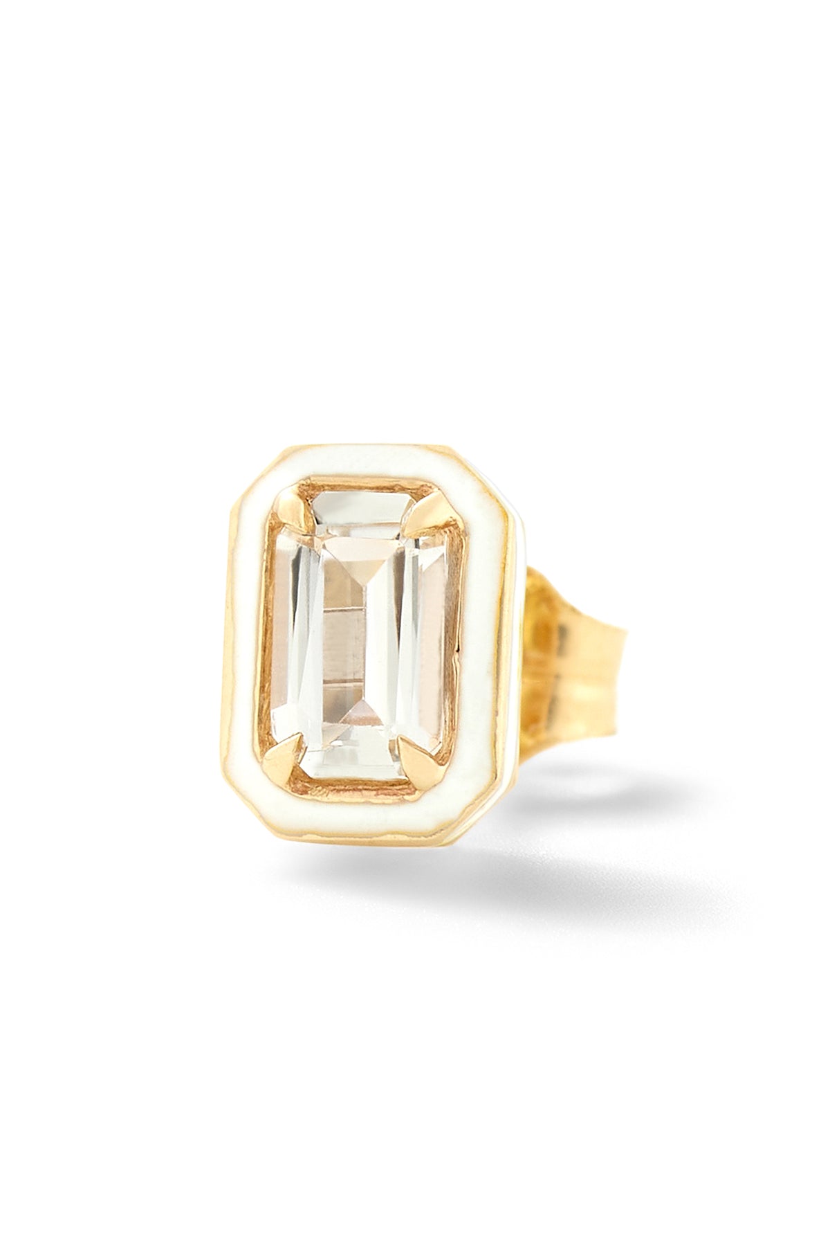 Mini Rectangular Cocktail Stud - White Topaz