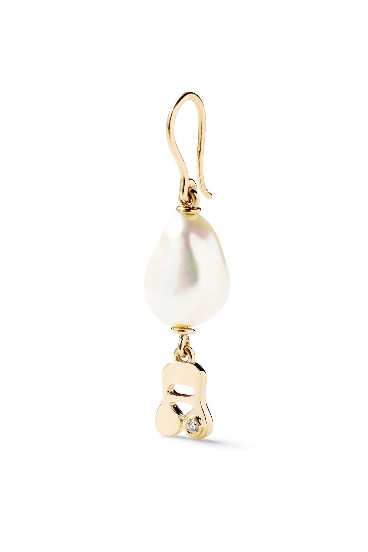 Stellar Letter Pearl Drop Earring