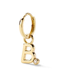 Diamond Bezel Letter Huggie