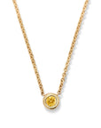 Madison Necklace with Round Bezel Stone