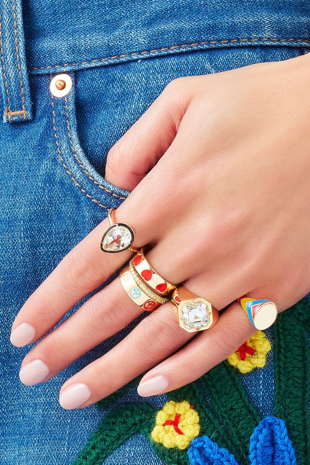 Pear Cocktail Ring - White Topaz